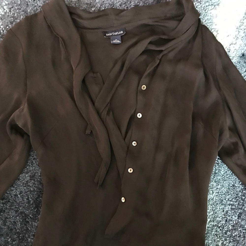 Anne Taylor silk button-down top